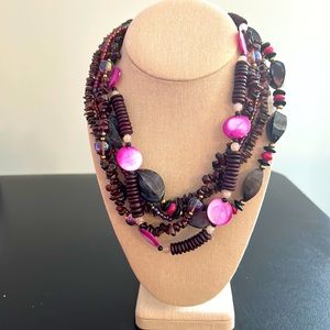 Multi-strand Purple Beaded Necklace